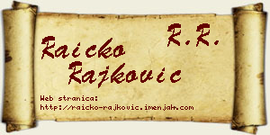 Raičko Rajković vizit kartica
